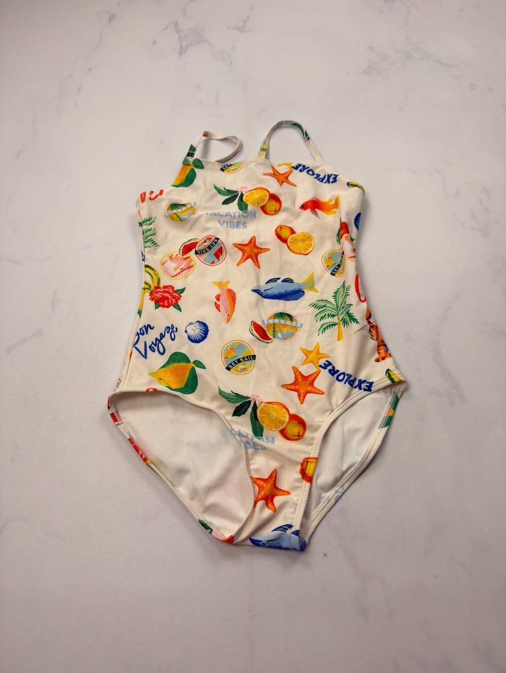 Old Navy One Piece Multi Print Swimsuit - Girls L